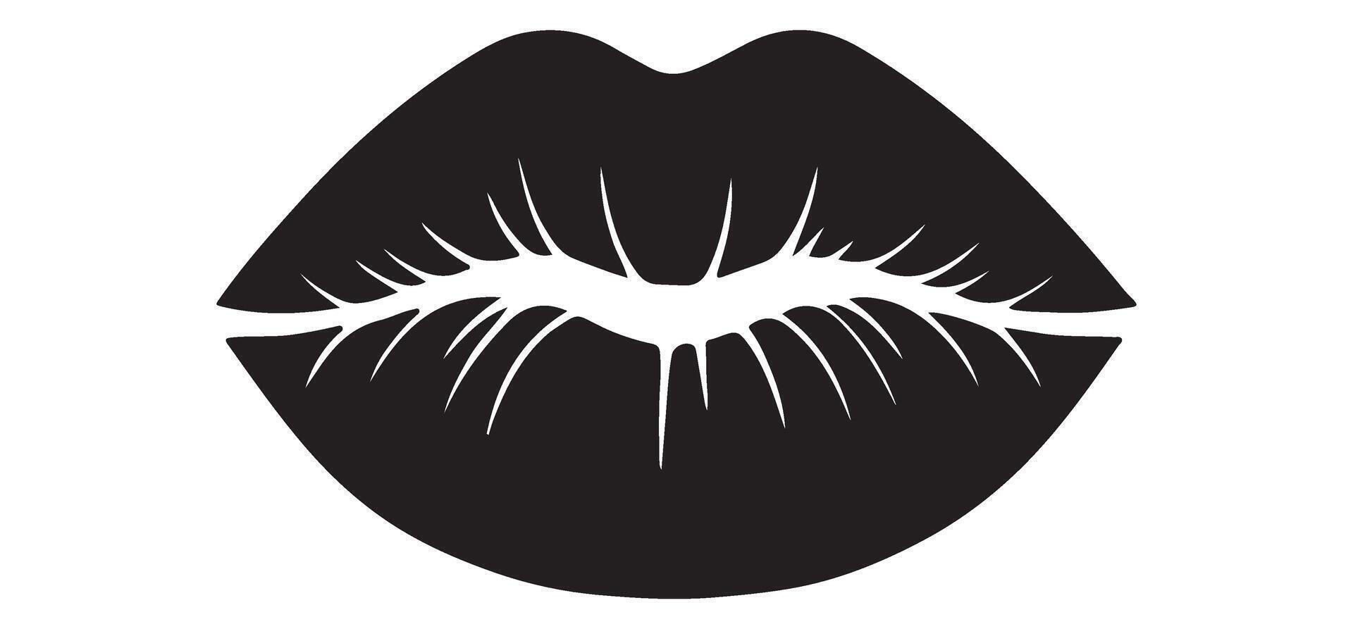 Black Lips Silhouette Illustration for Design Projects vector