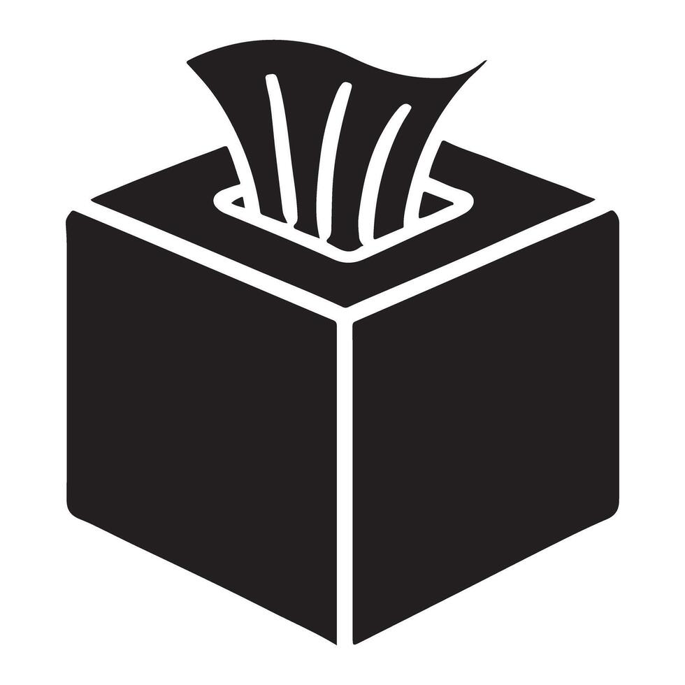 Simple Tissue Box Silhouette Icon for Applications vector