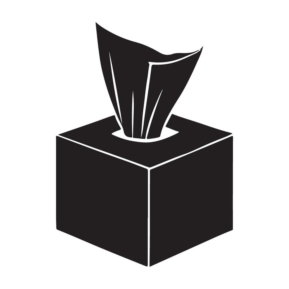 Tissue Box Silhouette Illustration Clean Design vector