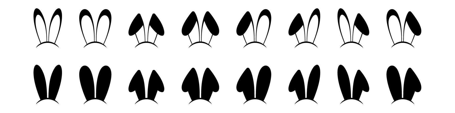 Rabbit ear hat icons set.Rabbit ear hat icon collection vector