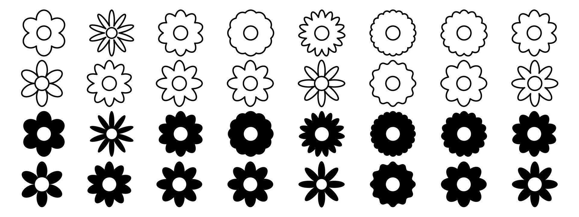Flower icons set.Flower icon collection. vector