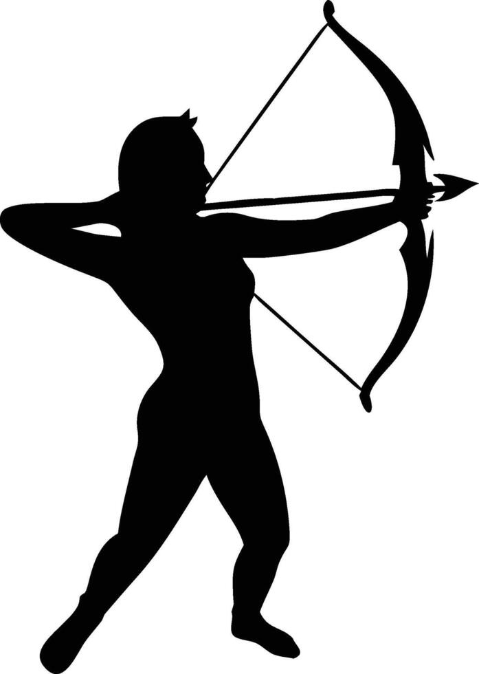 A archer bow silhouette illustration vector