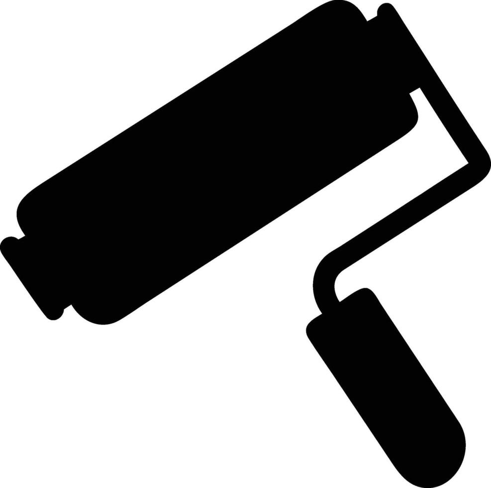 A paint rolling silhouette illustration vector