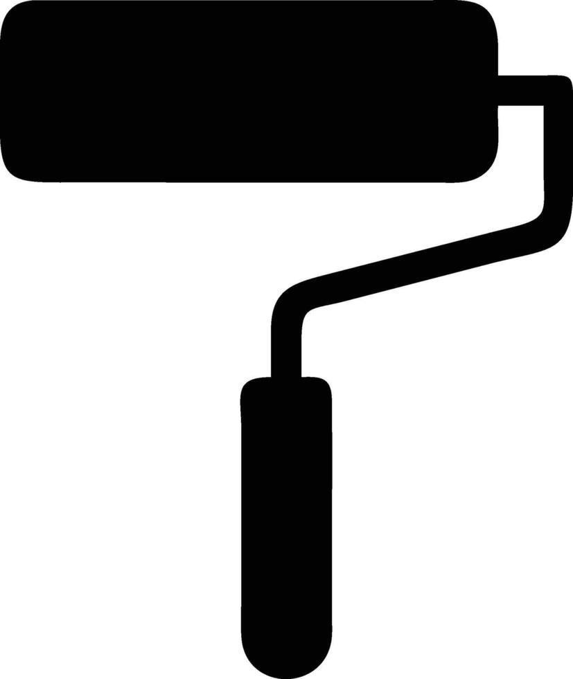 A wall paint rolling silhouette vector