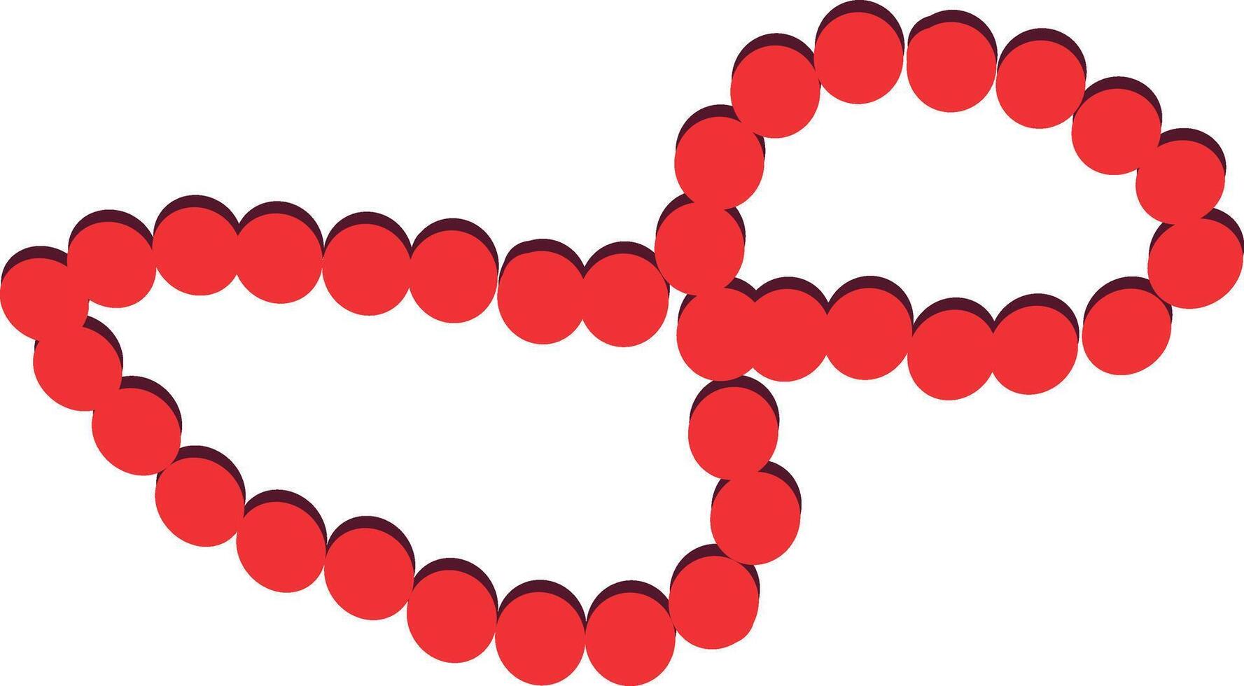 Red w beads. vector