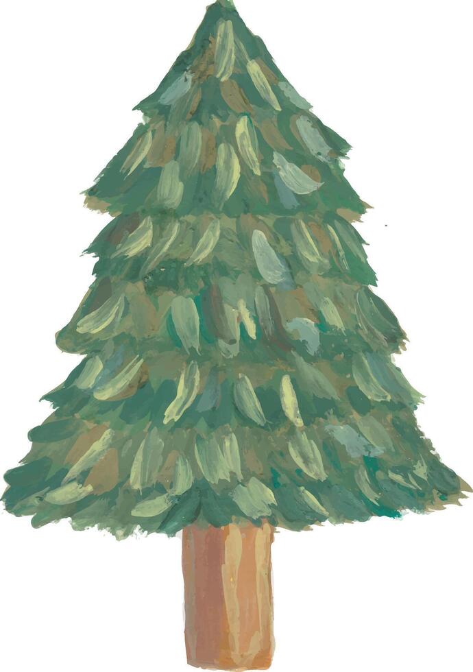 pine tree watercolor illustration clipart vector