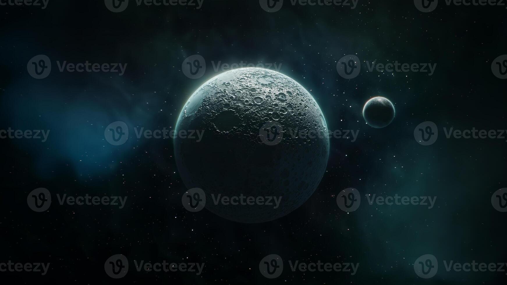 A stunning cosmic scene with vibrant planets in a galactic background, captivating imaginations photo