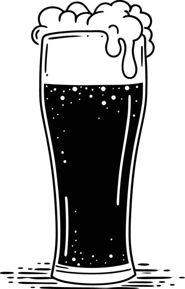 A glass of beer with foam vector