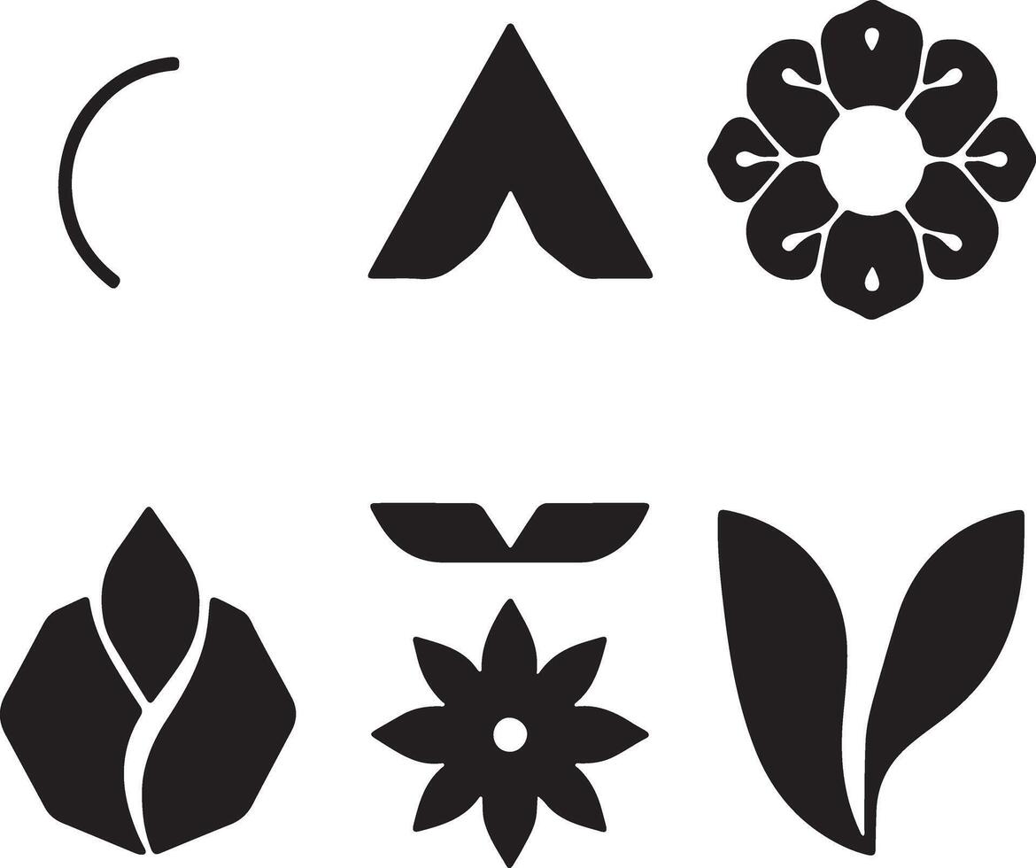 A set of black and white symbols vector