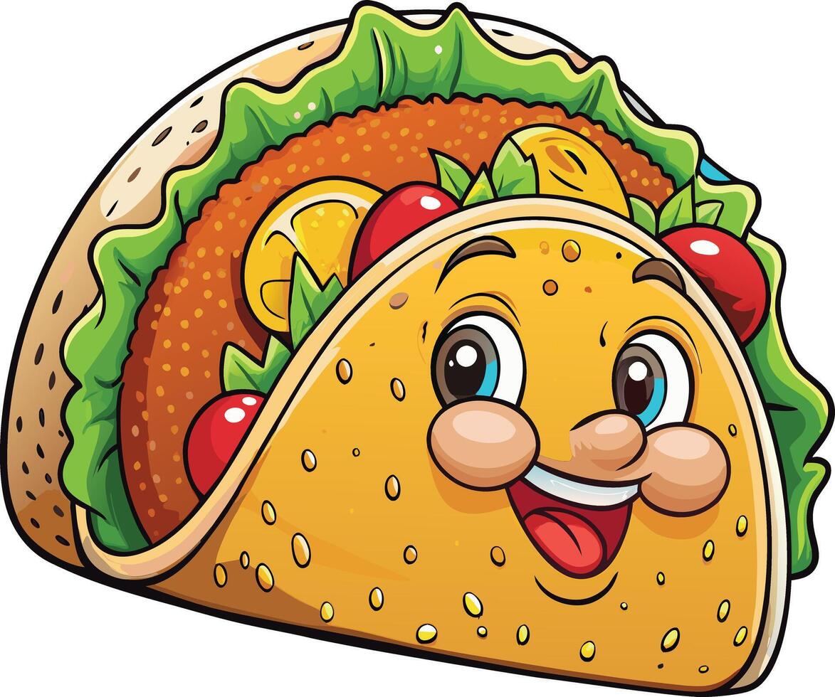 Cartoon taco artwork vector