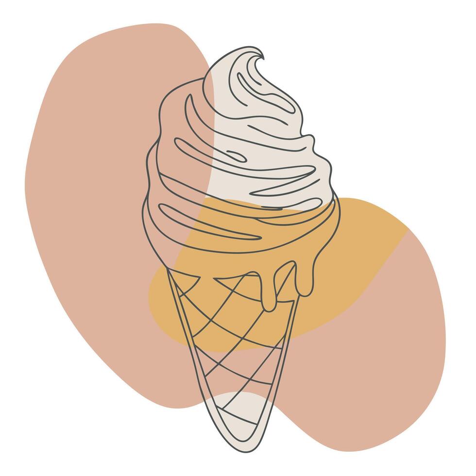 Ice cream cone illustration vector
