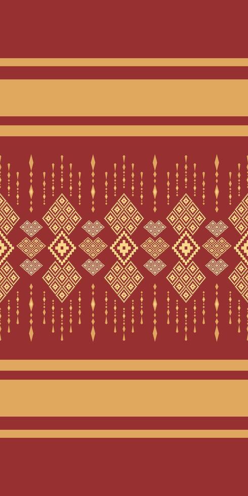 Luxury Motif Ethnic Traditional Embroidery Gold Ornament on Red Background Seamless Pattern Border striped ornament florals, pattern, design for wrapping, silk, scarf, background, textile, carpet, rug vector