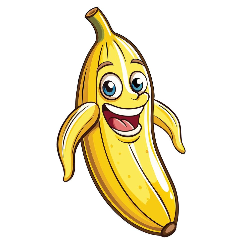 Banana cartoon character illustration vector