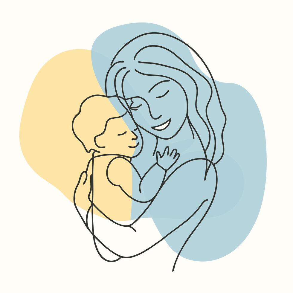 A woman holding a baby in her arms vector