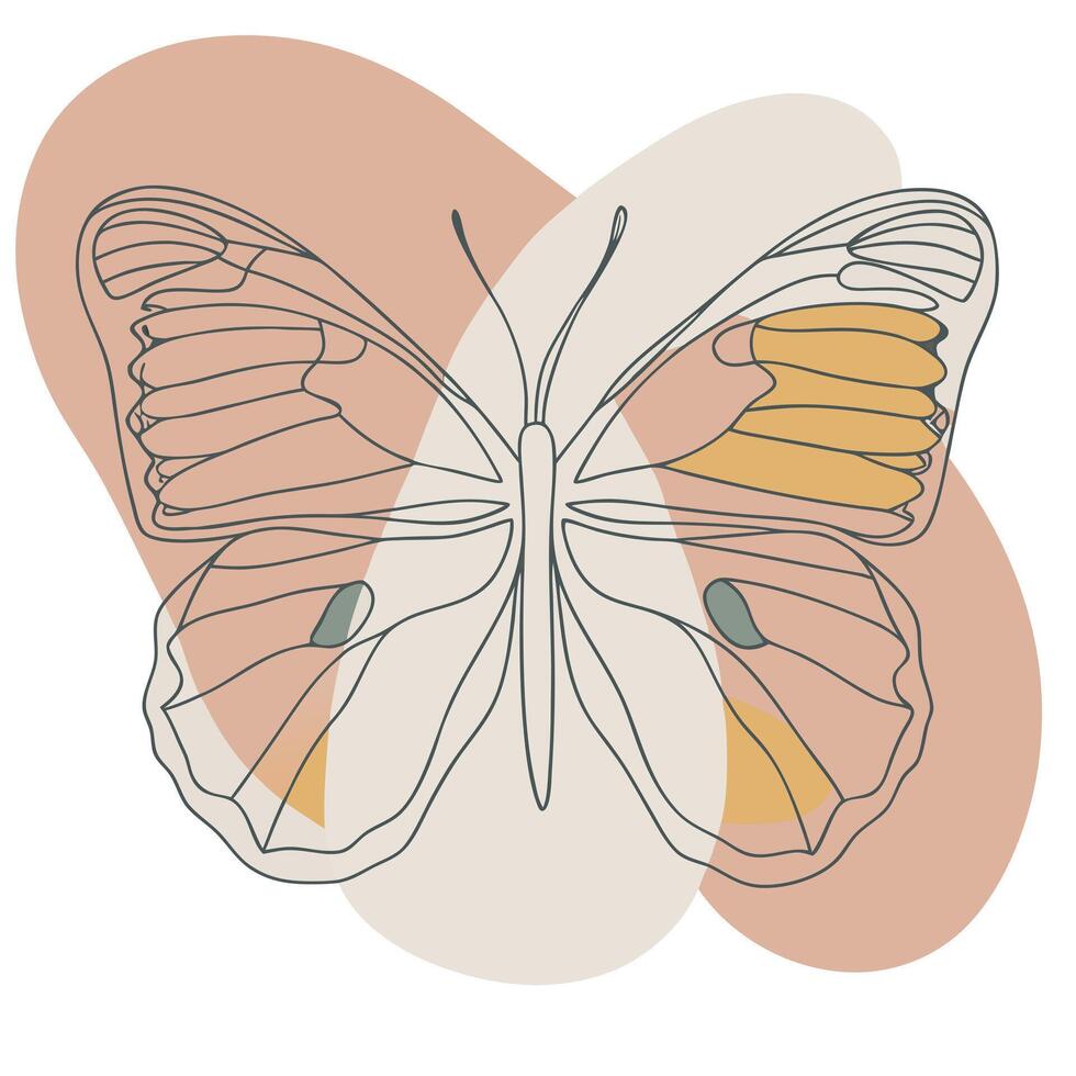 A butterfly with a yellow and orange background vector