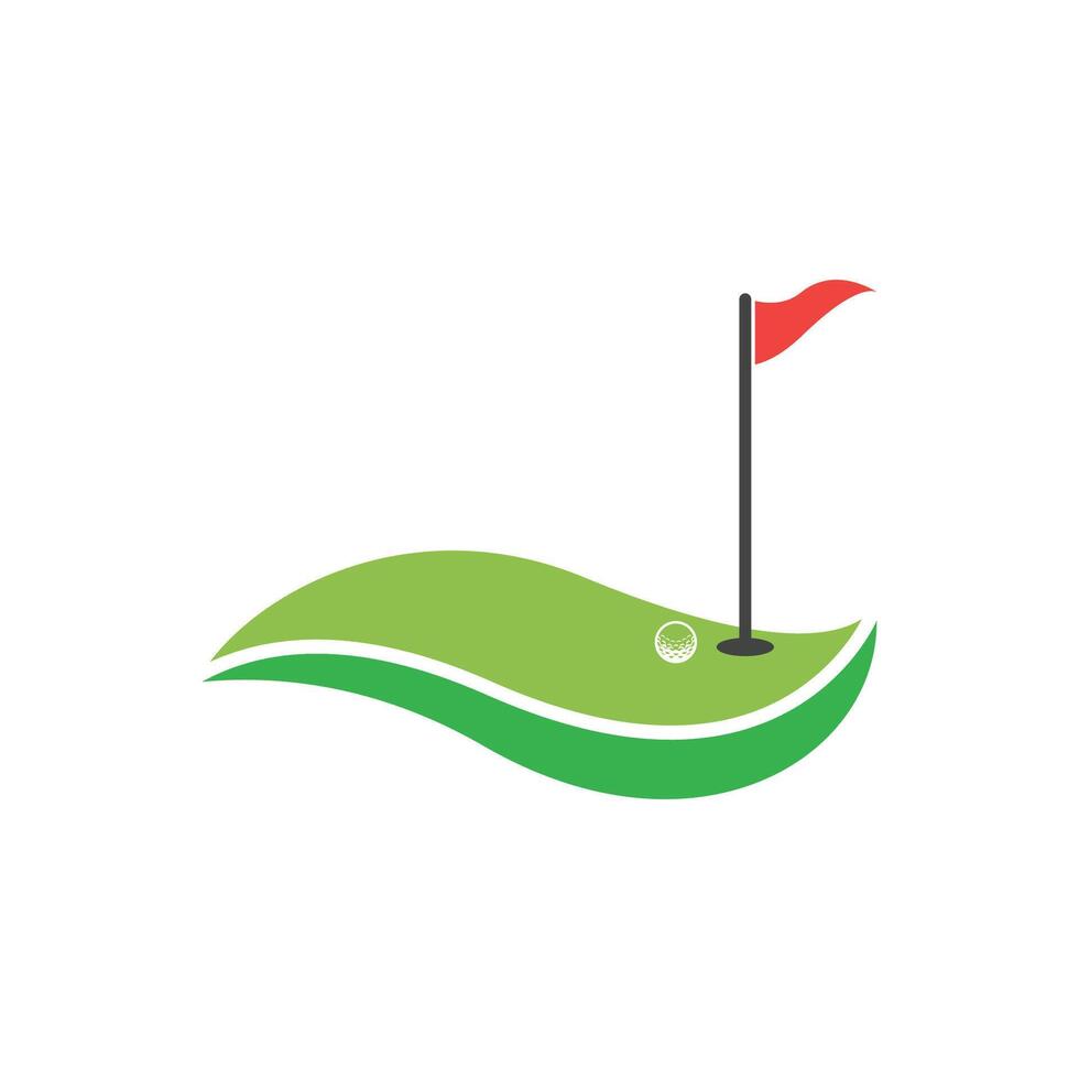 A clean and green golf course icon vector