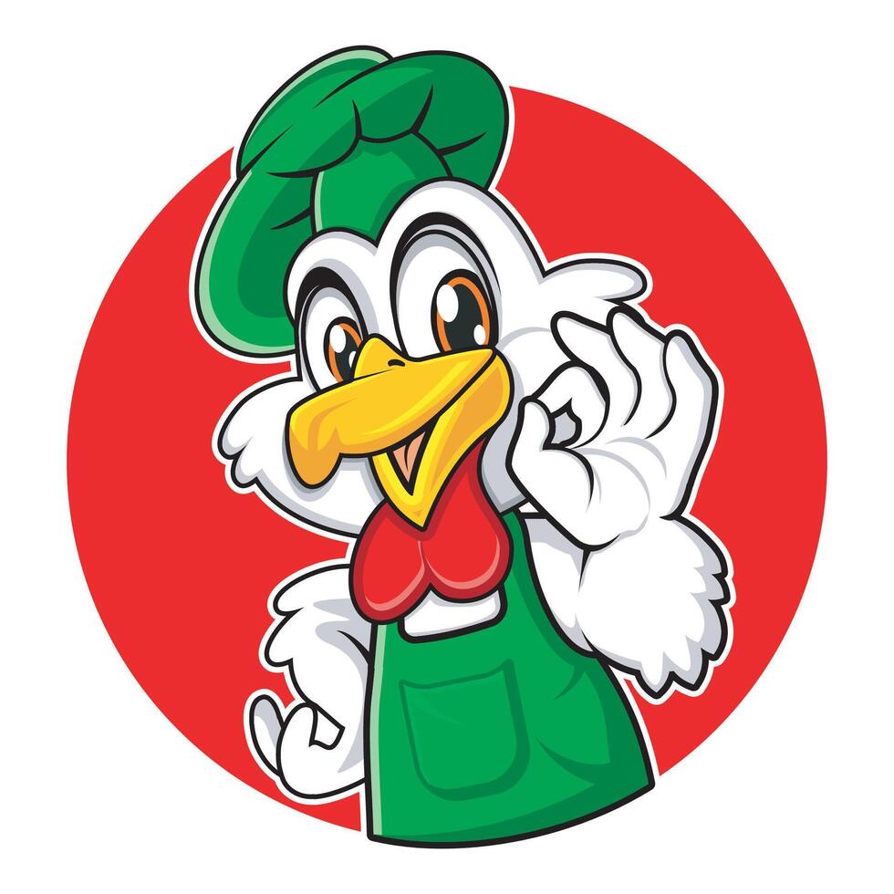 Chicken masterchef mascot vector