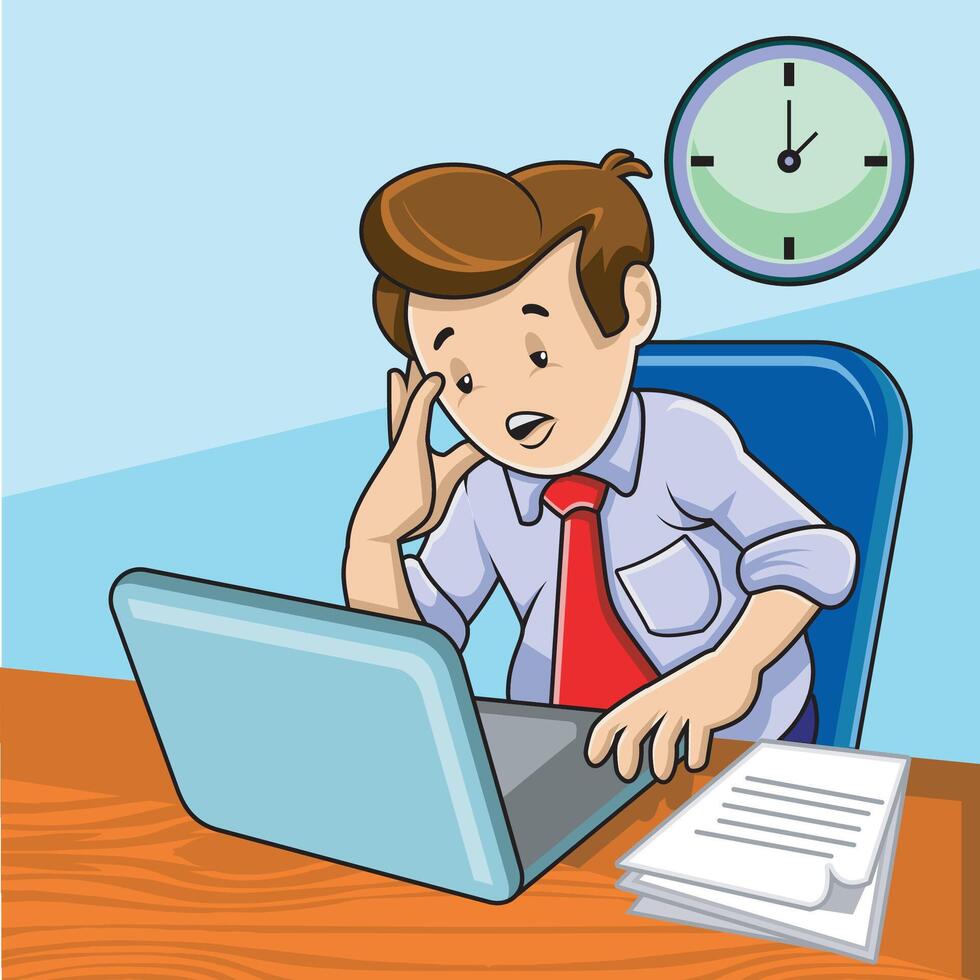 Chasing work deadlines vector