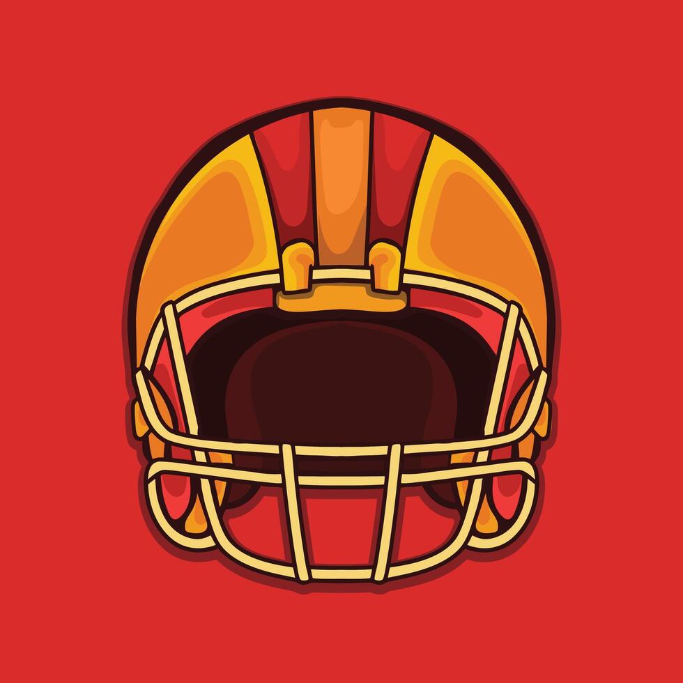American Football Helmet front view design vector