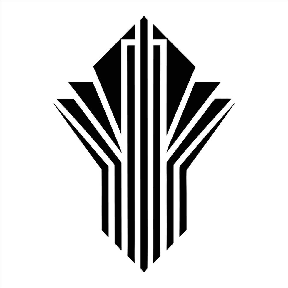 black and white art deco pattern vector