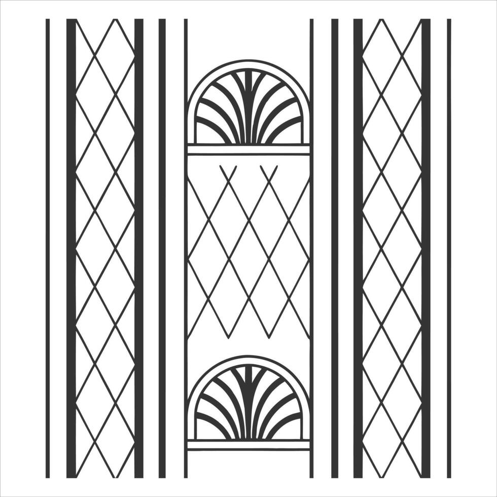 black and white art deco retro seamless pattern vector