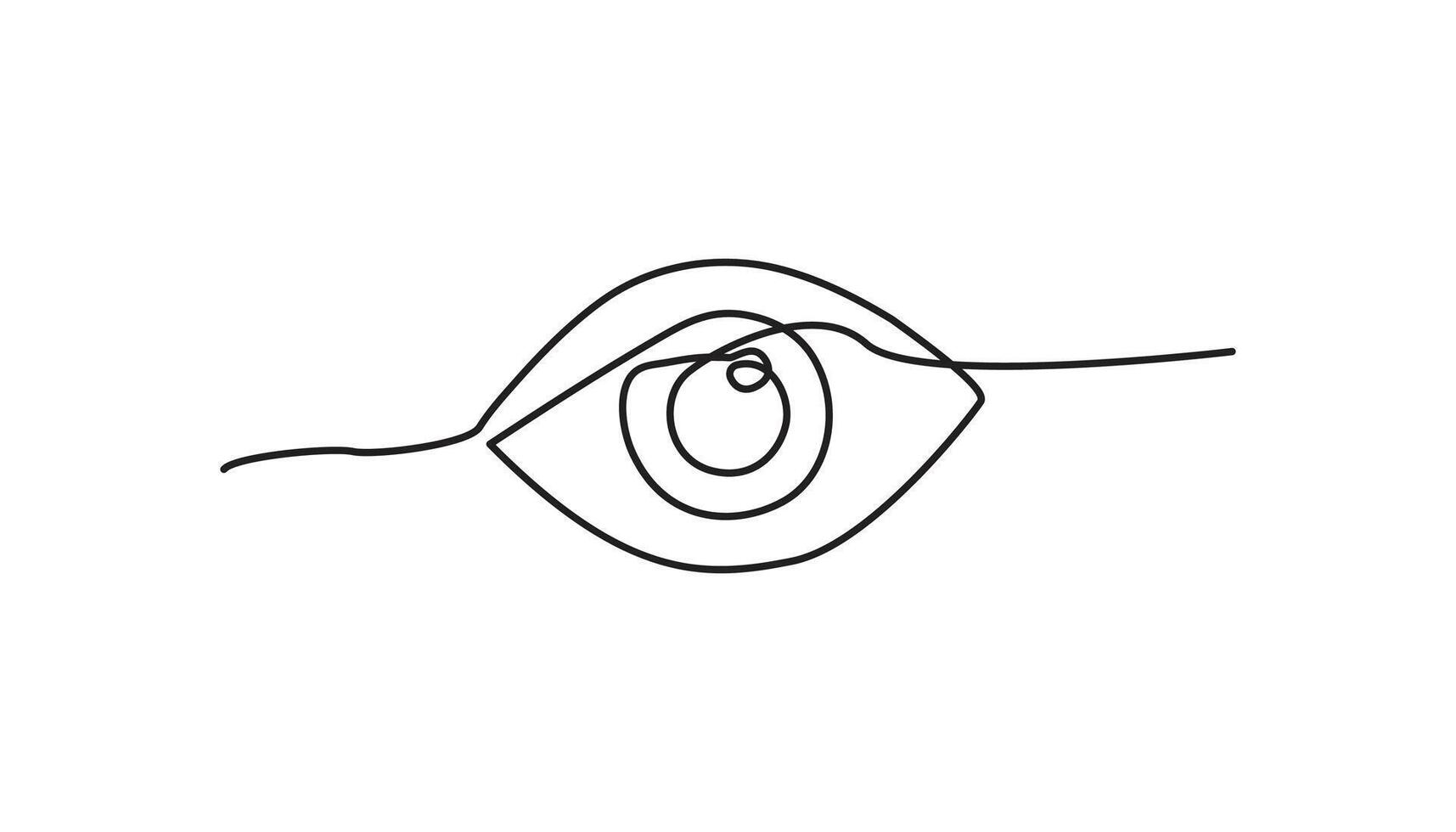 eye continuous one line drawing single line human body part vector