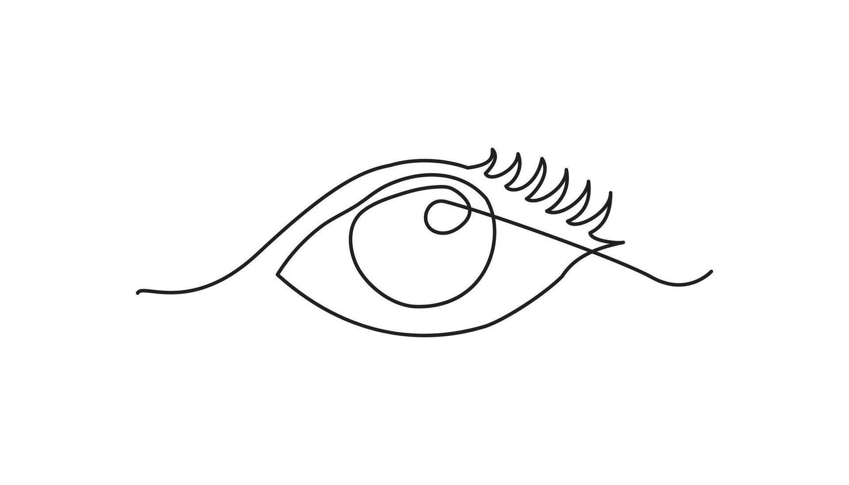 eye continuous one line drawing illustration vector