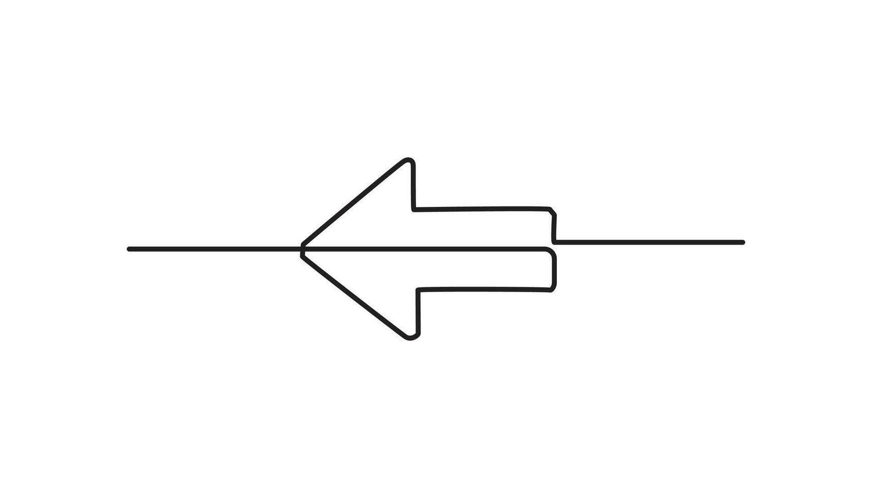 Arrow continuous one line drawing art single line arrow vector
