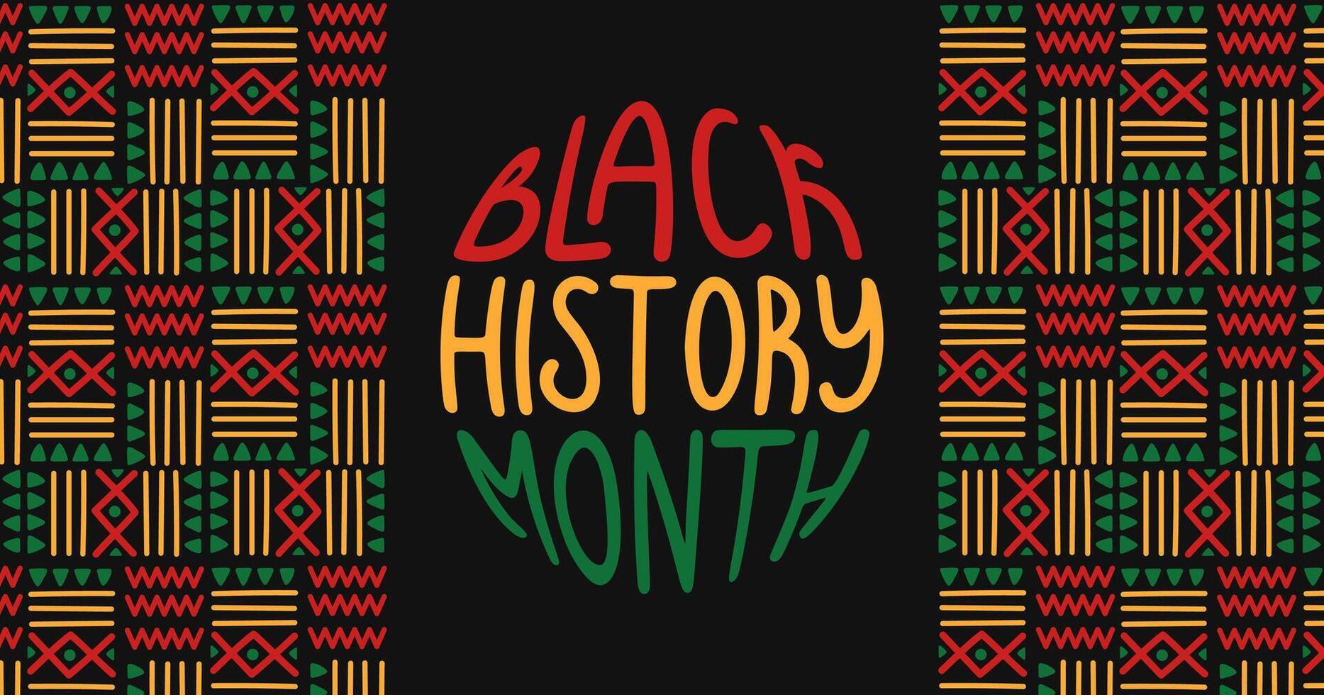 Black history month simple banner. Ethnic pattern with lettering. African-American Independence Day Background. Holiday template for card, poster. flat illustration. vector
