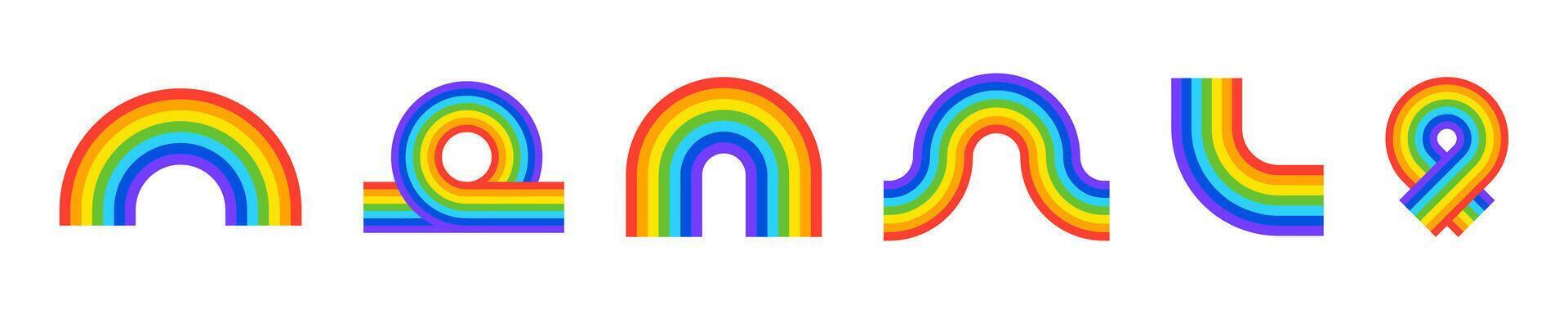 Rainbow icon set. Rainbow illustration. Rainbow Shapes. illustration of rainbow icon vector
