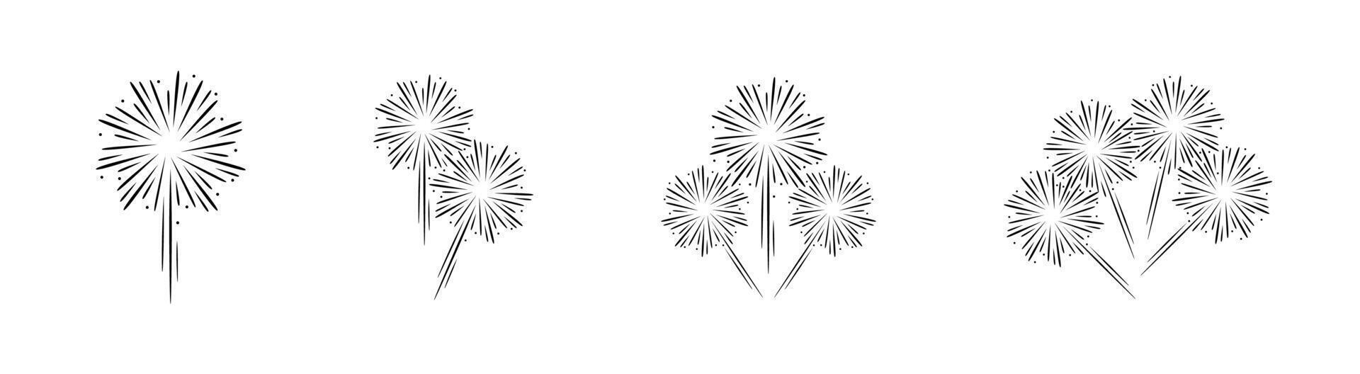 Fireworks illustration. Fireworks sparks. Pyrotechnics show. Fireworks explosion illustration. Beautiful light performance vector