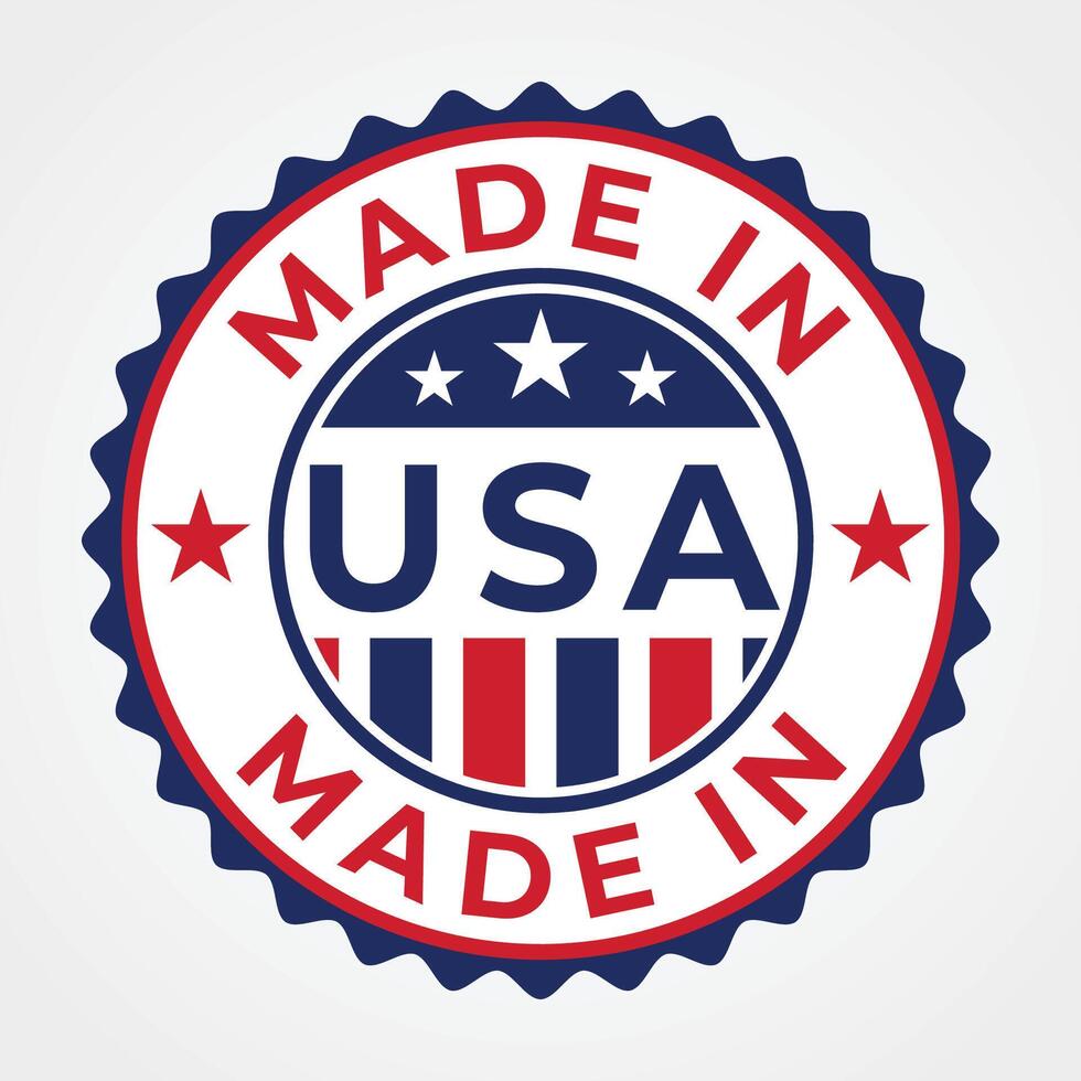 Made in USA Guarantee Badge with Flagged Theme vector