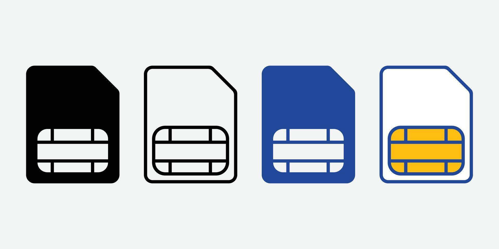 Mobile SIM Card Icon . Dual Sim Card Icon. vector