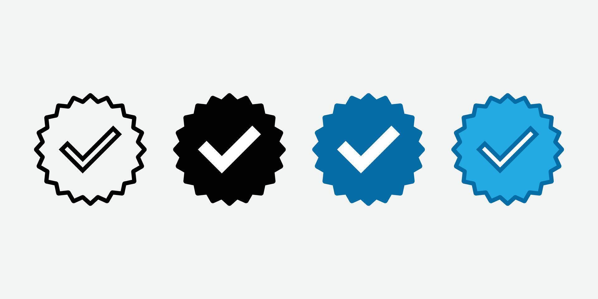 Approved or certified medal icon illustration. Yes round stamp icon. Check Icon for Graphic Design Projects. tick Mark Icon. vector