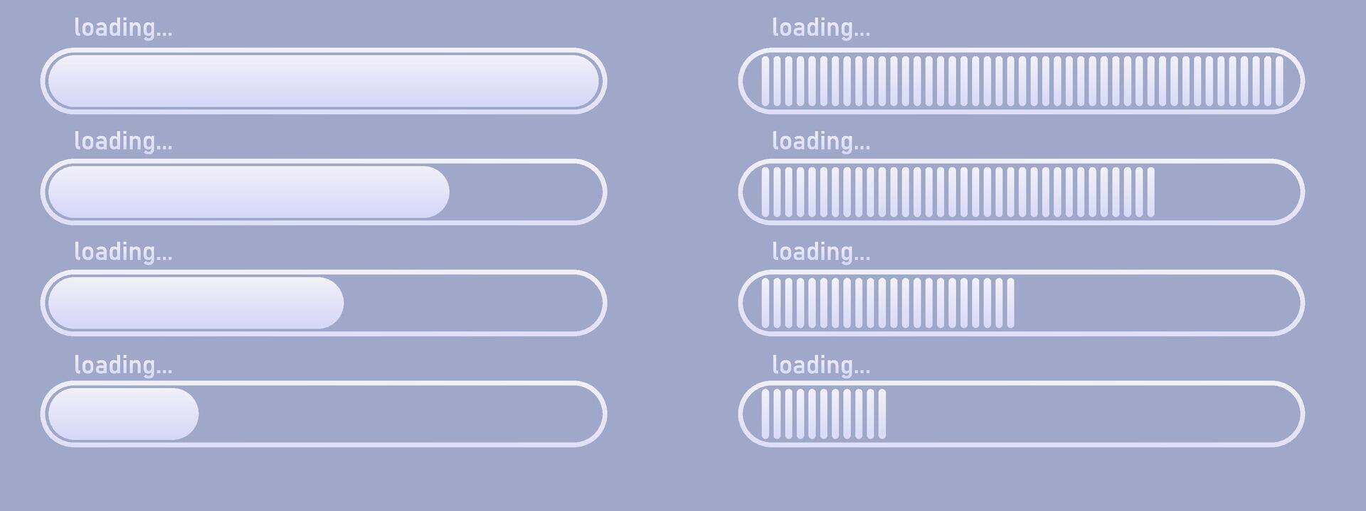 A set of different types of buttons on a blue background vector