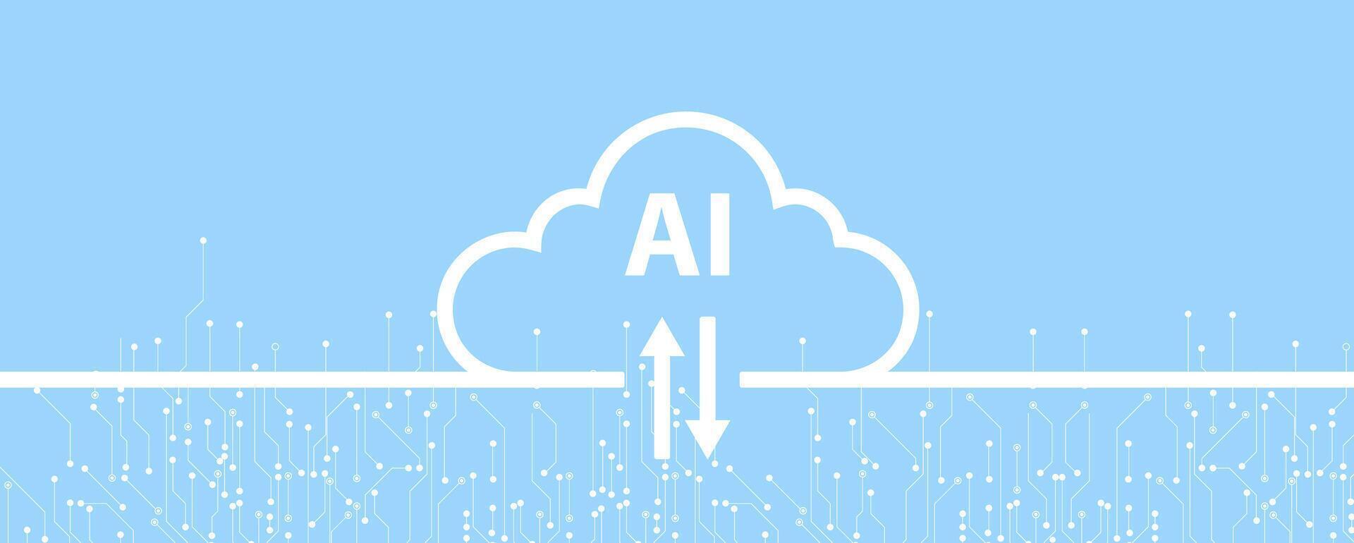 Ai and cloud computing vector