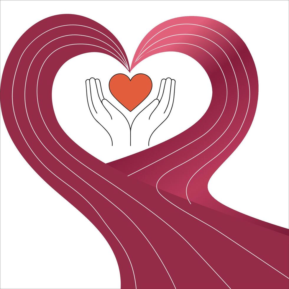 Unity Hands with Heart Artwork vector