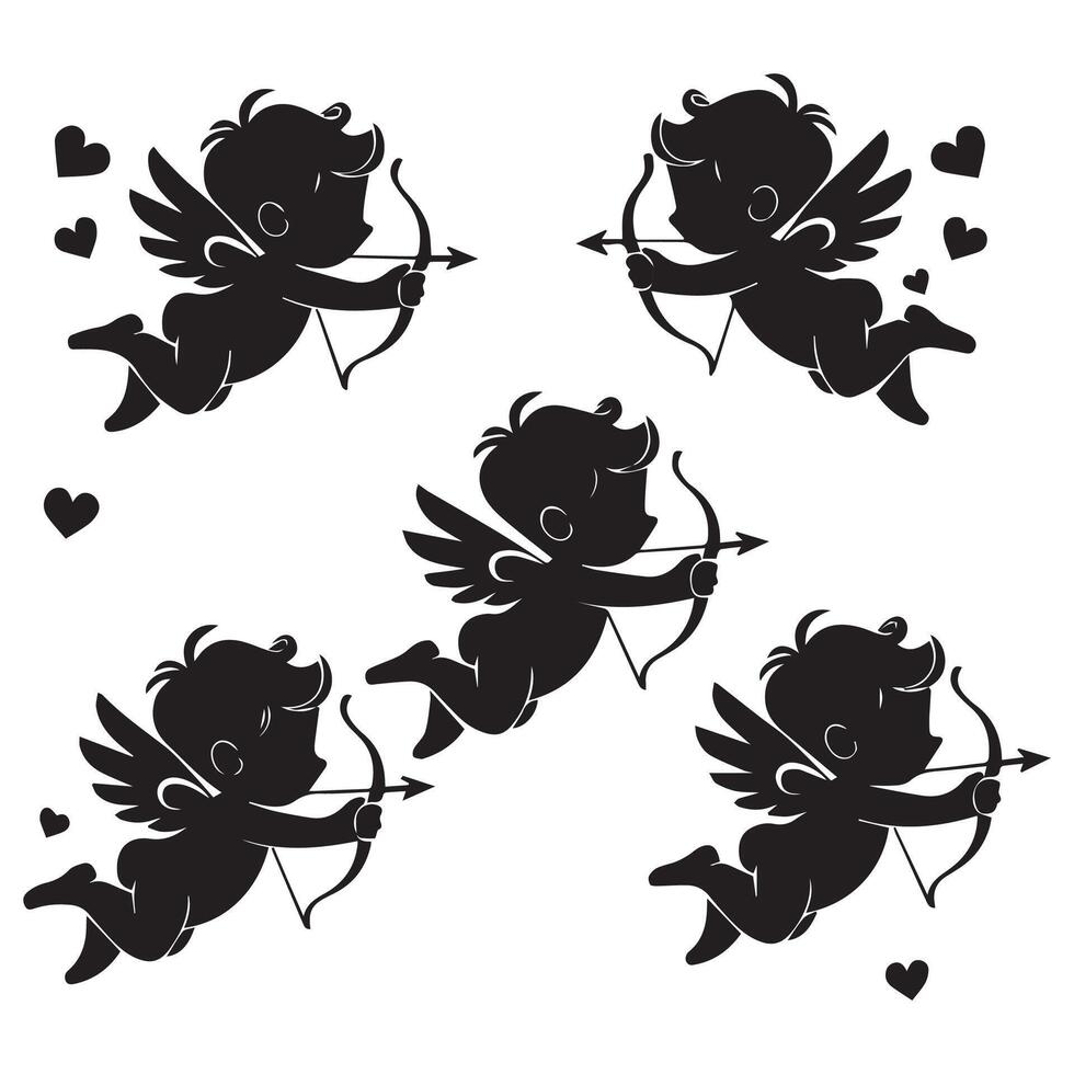 Playful Cupid Arrows Set vector