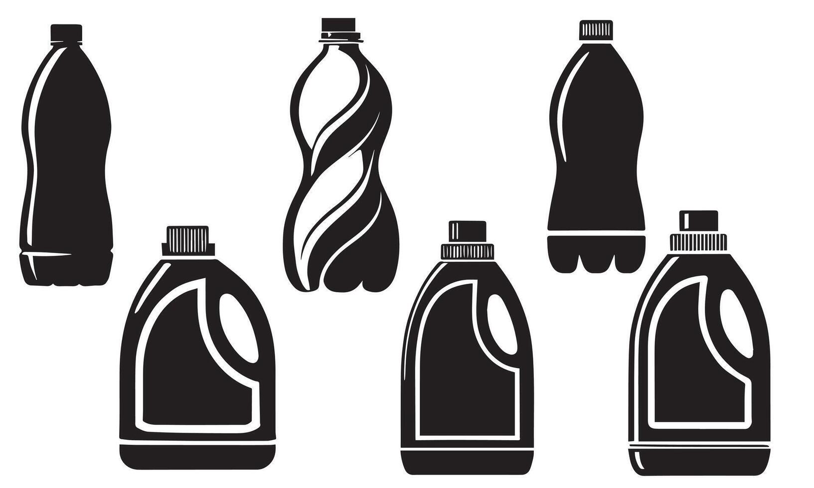 Classic Bottles Silhouette Collection vector