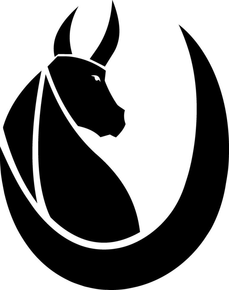 Bull Or Ox Face Silhouette Symbol Of 2021 Year Of The Ox vector