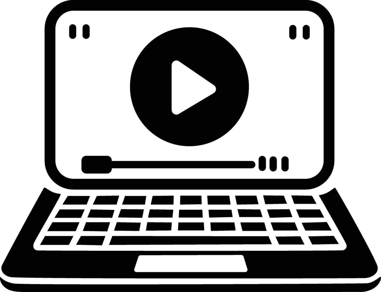 Icon Design for Streaming Videos on Laptop vector