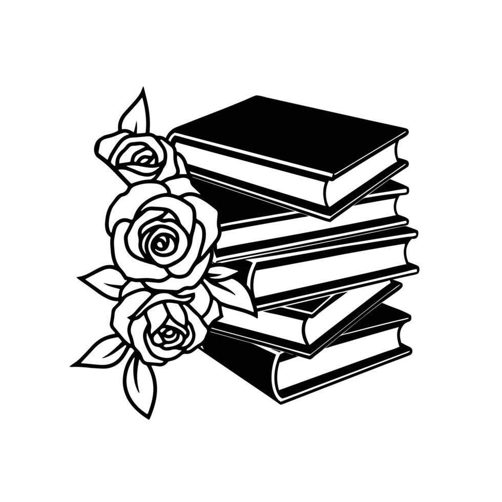 Book with flowers Floral Book Reading Wildflowers vector