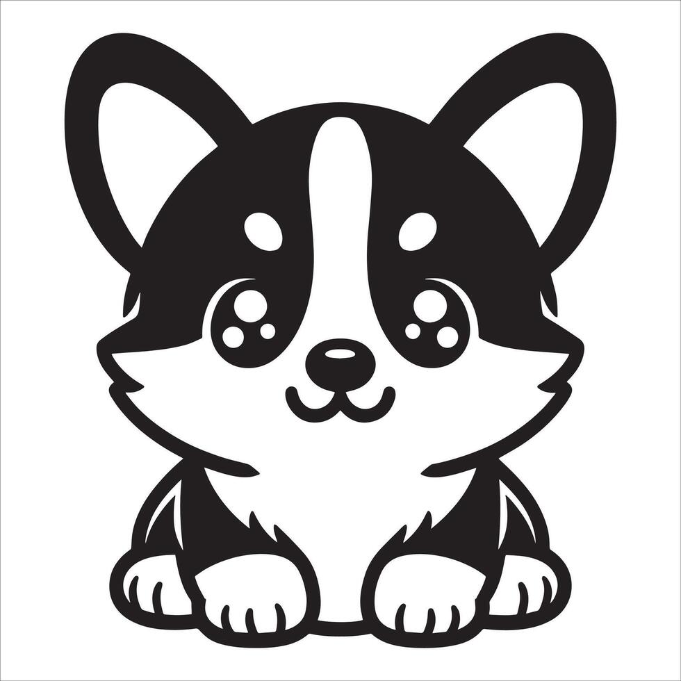 Adorable Baby Corgi in Action Captivating vector