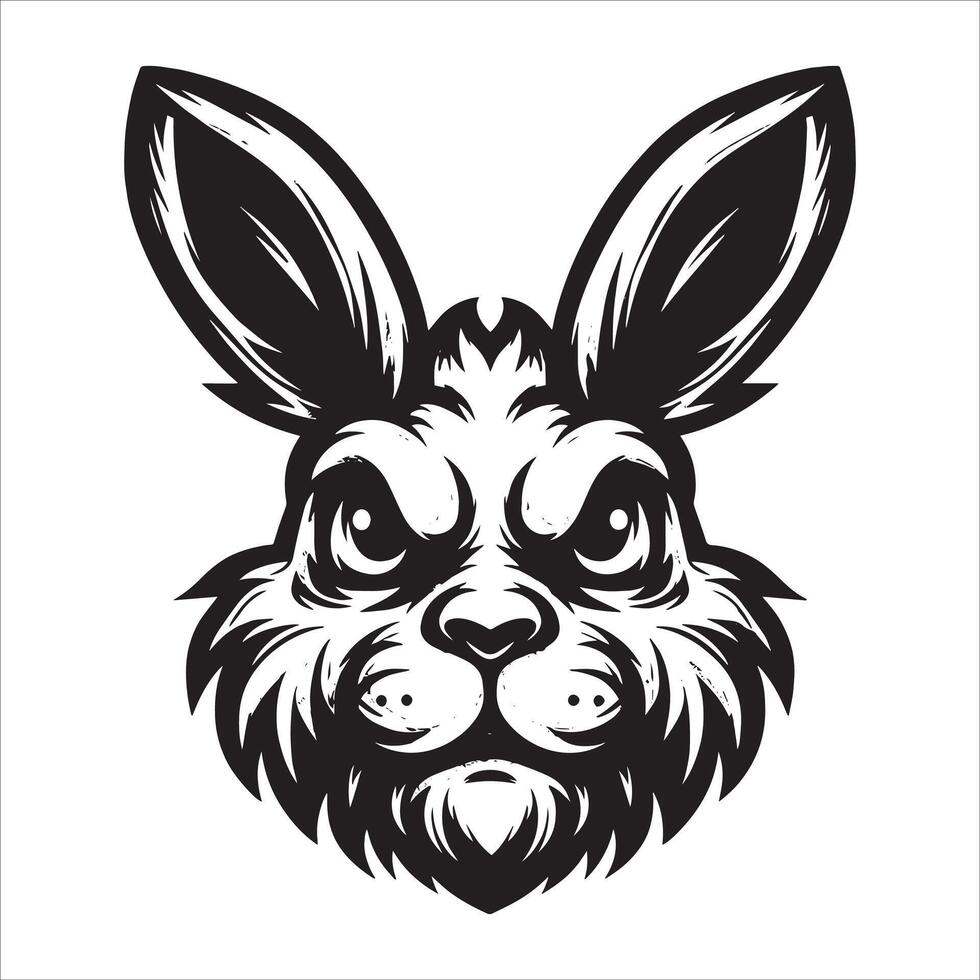 Abstract Rabbit Badge Vintage Black Bunny Icon vector