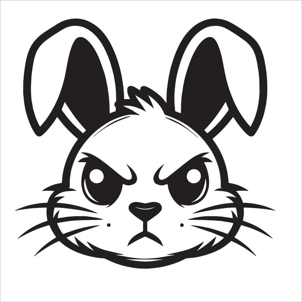 adorable Black silhouette of hare head vector
