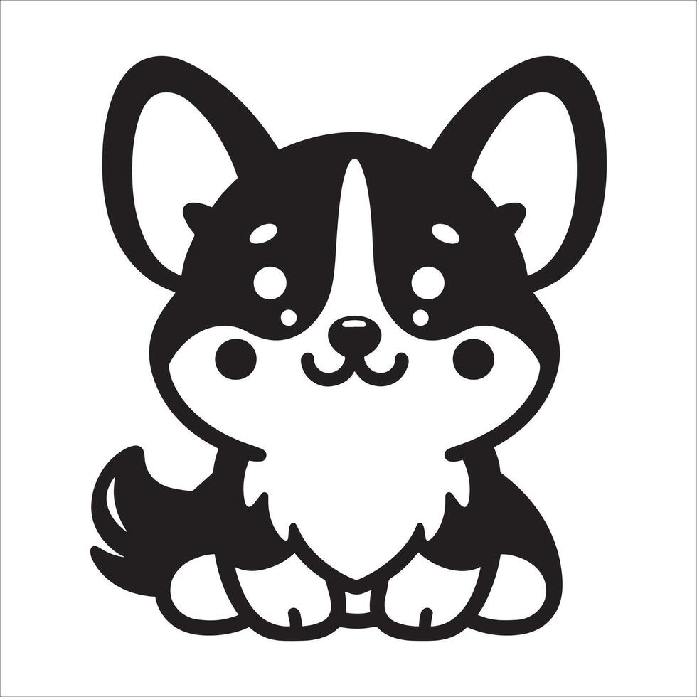 Cooper and Baby Corgis vector