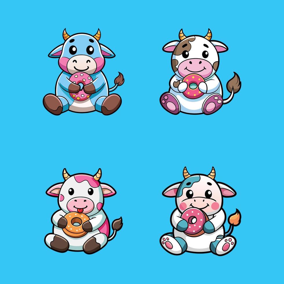 Happy cartoon cow smiles for the audience vector