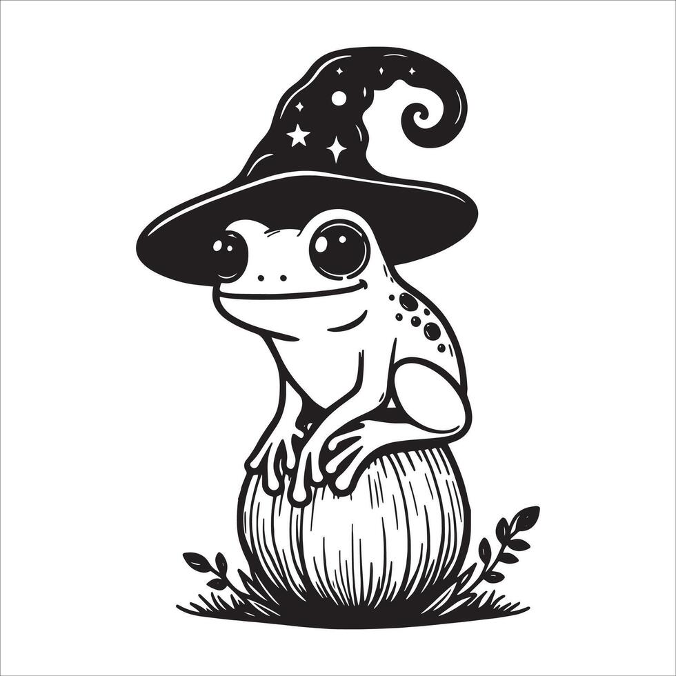 Meditating Celestial Frog vector