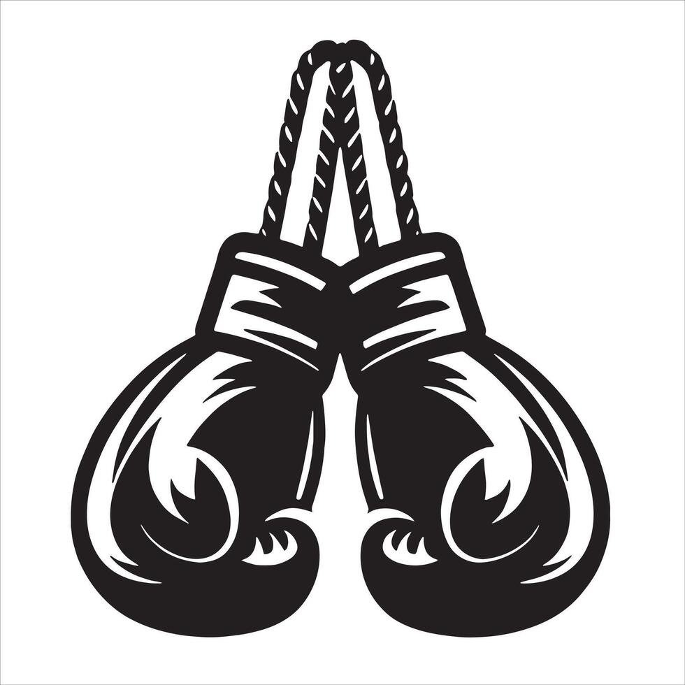 solid icon for boxing gloves vector