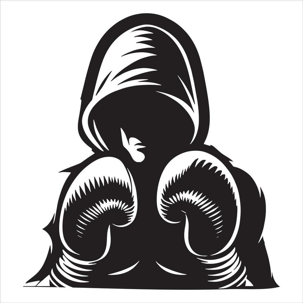Silhouette boxing full body black color only vector